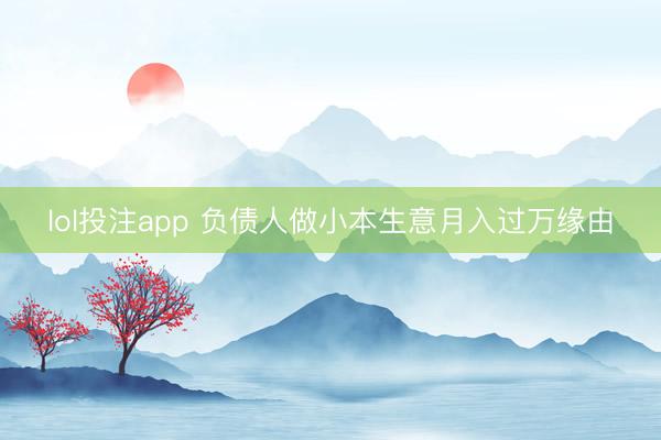 lol投注app 负债人做小本生意月入过万缘由