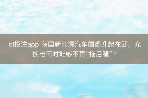 lol投注app 我国新能源汽车阛阓升起在即,充换电何时能够不再“拖后腿”?